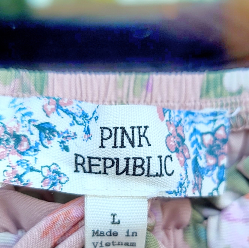 Pink Republic Floral Peasant Mini Dress β Size Large - Picture 8 of 17